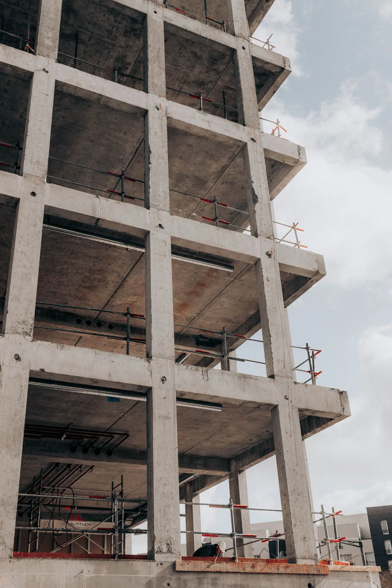 Concrete frame under construction